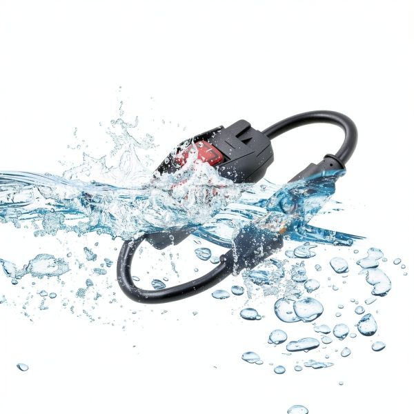 KHGUZ Car Extension Cord 16A 250V Black Plug-In Power Switch 1.48FT-5