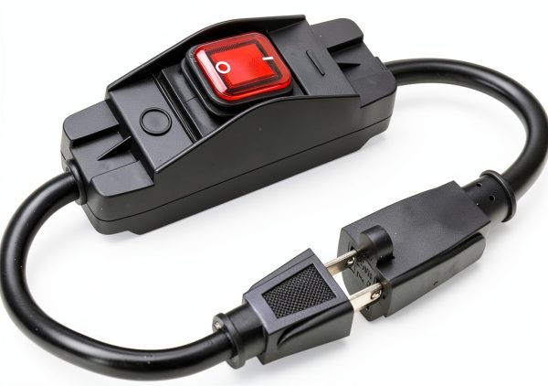 KHGUZ Car Extension Cord 16A 250V Black Plug-In Power Switch 1.48FT-0