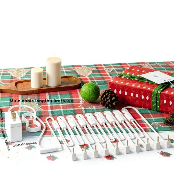 Lnauy 10-output Power Cord for Hallmark Christmas Ornaments 4.9 FT-5