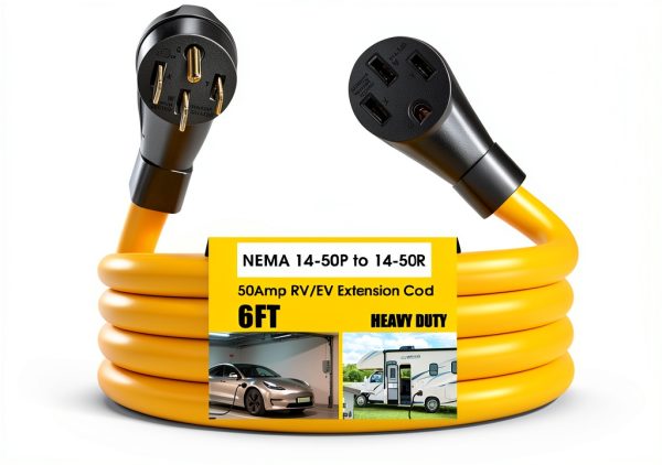 50 Amp RV Extension Cord LAZMUMI 6FT Pure Copper Weatherproof-0