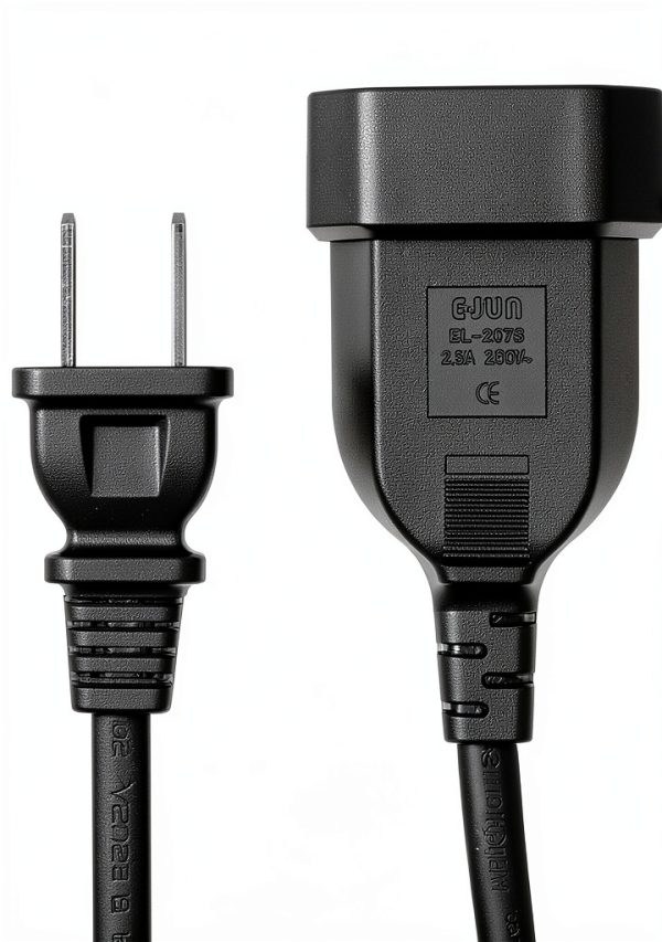 US to EU Power Cord Toptekits Nema1-15p-eu 1ft Durable Black Extension-3