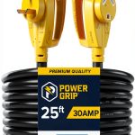 Power Grip 30A RV EV Extension Cord 25 Foot Standard End Camco-0