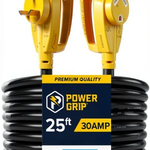 Power Grip 30A RV EV Extension Cord 25 Foot Standard End Camco-0
