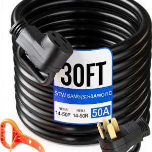 RV Extension Cord VEVOR 30FT 50Amp Heavy Duty PVC Weatherproof-0