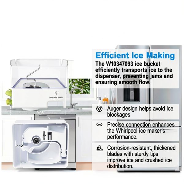 Whirlpool Ice Bin WPW10347093 Upgraded Replacement for Ice Maker-4